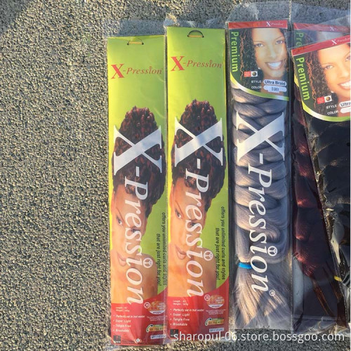 Crochet Box Braid Ombre Braiding Hair Extension Synthetic African Extention Jumbo Raw Material Fiber Hair Weave